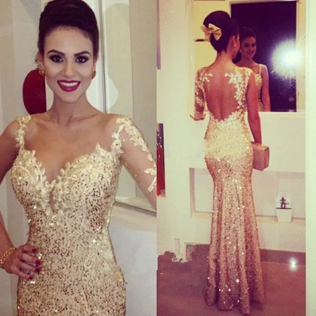 Robe De Soiree 2018 Новое поступление Сексуальные вечерние платья с длинным рукавом и