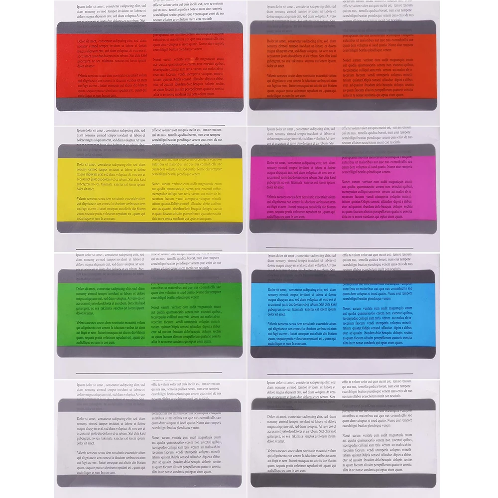 

8 Pieces Large Size Guided Reading Strips Highlight Colored Overlays Colorful Bookmark Reading Tracking Rulers for Dyslexics