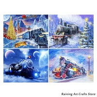 diy 5d diamond painting snow train embroidery full square round drill mosaic pictures cross stitch kits handmade home decor