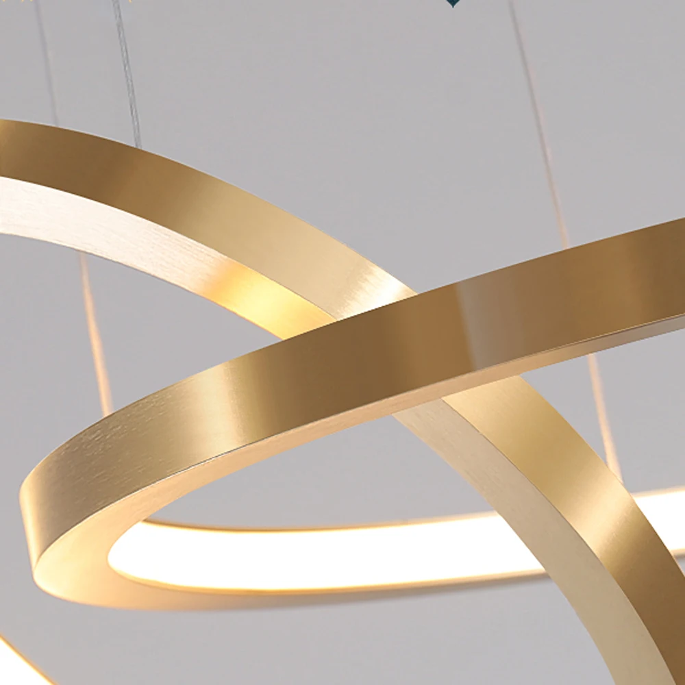 

Ring Design Modern LED Chandelier Hotel Lobby Light AC110V 220V Long Dining Room Light Fixtures