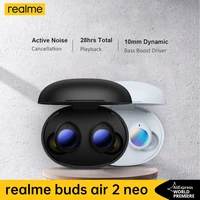 original realme buds air 2 neo black bluetooth earphone anc 28 hours of playtime super low 88ms latency wireless headphones