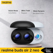 Original realme Buds Air 2 Neo Black Bluetooth earphone ANC 28 Hours of Playtime Super Low 88ms Latency Wireless Headphones Original realme Buds Air 2 Neo Black Bluetooth earphone ANC 28 Hours of Playtime Super Low 88ms Latency Wireless Headphones