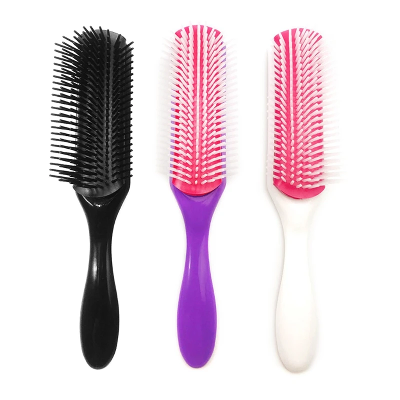 

9-Rows Detangling Hair Brush Detangler Hairbrush Scalp Massager Straight Curly Wet Hair