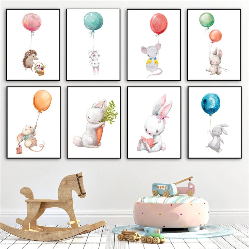 Постер на холсте с изображением животных ежа кролика | Дом и сад