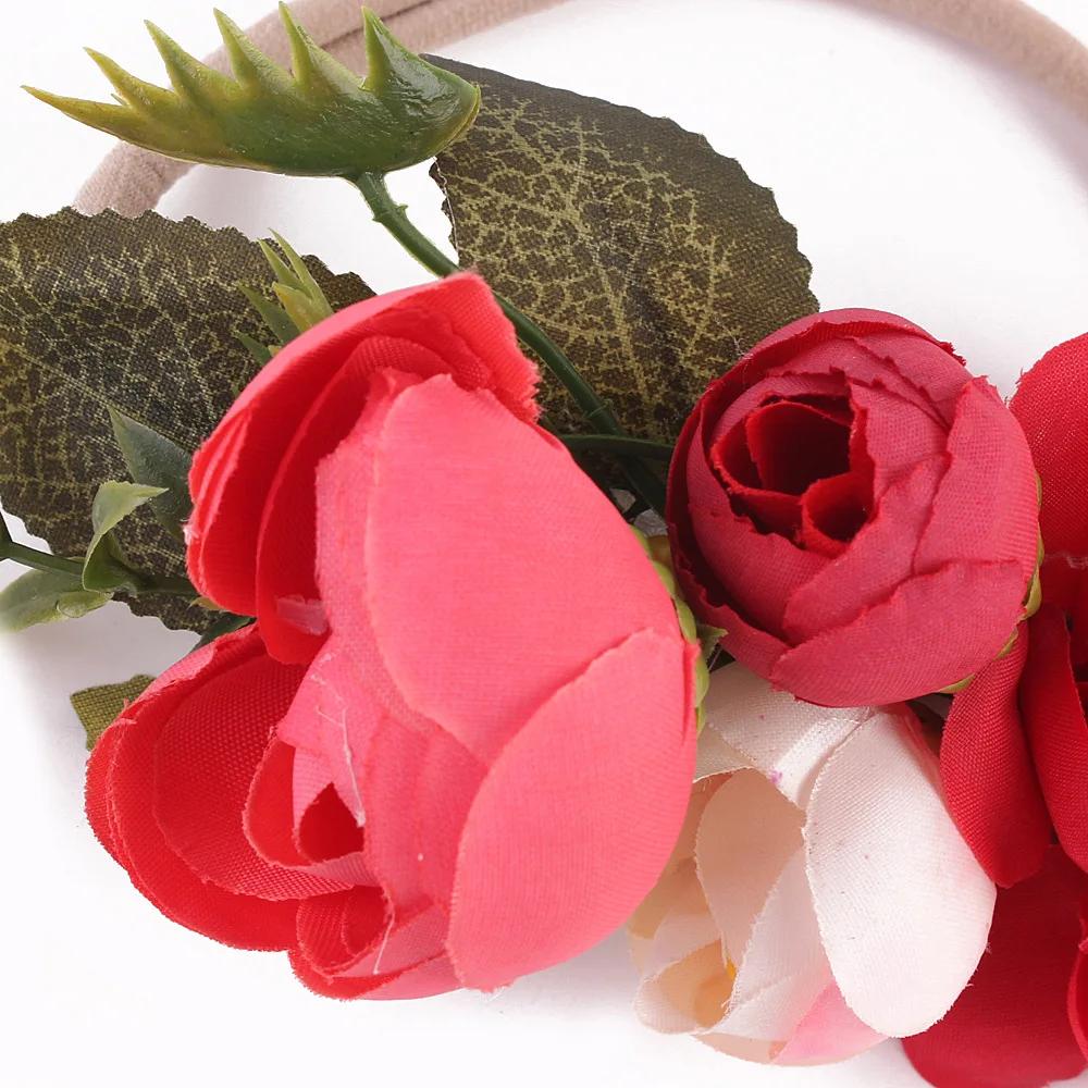 Новорожденные волосы цветы ручной работы детские нейлоновая эластичная