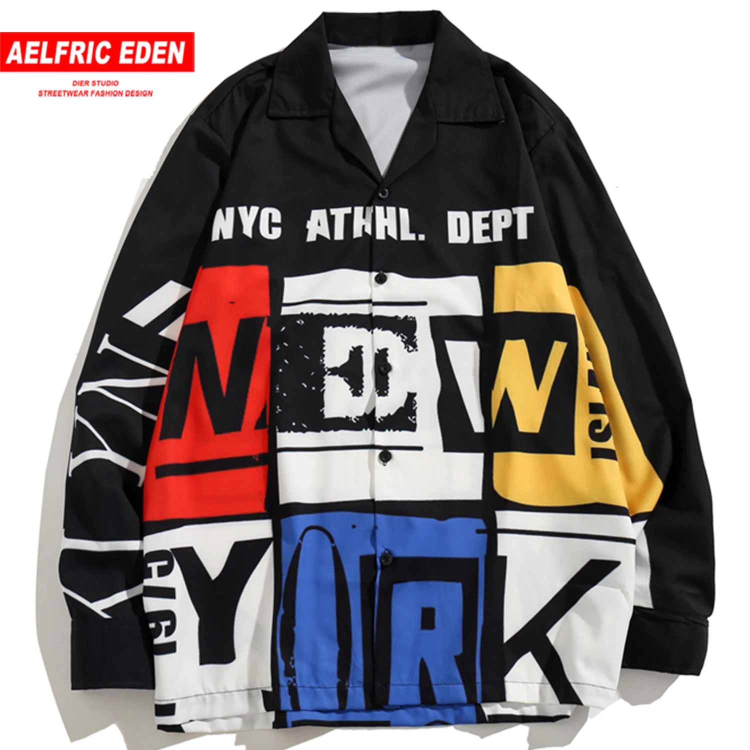 Цветные мужские рубашки с буквенным принтом в стиле Харадзюку уличная одежда