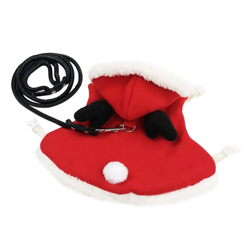 Christmas Soft Pet Harness With Leash Small Animal Vest Lead for Hamster Rabbit Bunny Clothes Dress Supplies | Дом и сад