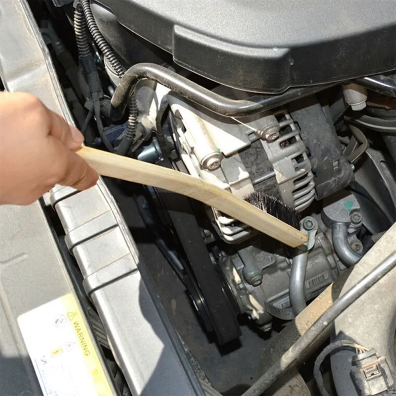 Щетка для очистки обода автомобильного колеса Бамбуковая ручка натуральная