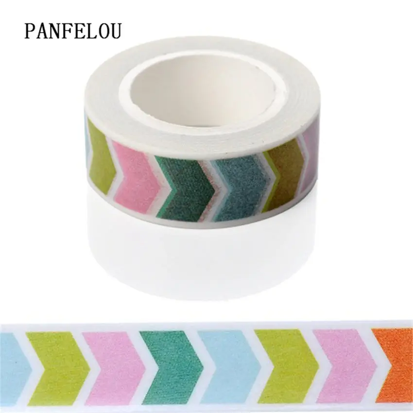 

PANFELOU 1.5CMx10M Color arrow Dividing Stickers border masking adhesive paper washi tape DIY Scrapbooking Hand account