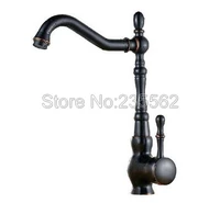black oil rubbed bronze single hole single handle swivel spout kitchen sink bathroom vessel basin faucet mixer tap lsf098