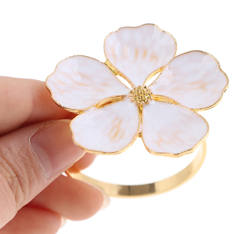 

6pcs/lot Zinc Alloy Wedding Simple Plum Napkin Napkin 5 Petals Lucky Flower Napkin Ring Napkin Ring