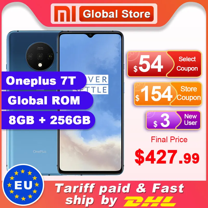 Смартфон Oneplus 7 T 7 T, 8 ГБ ОЗУ, 256 Гб ПЗУ, Snapdragon 855 Plus, Android 10, 6,55 '', 90 Гц, экран, камера 48 МП, четыре ядра