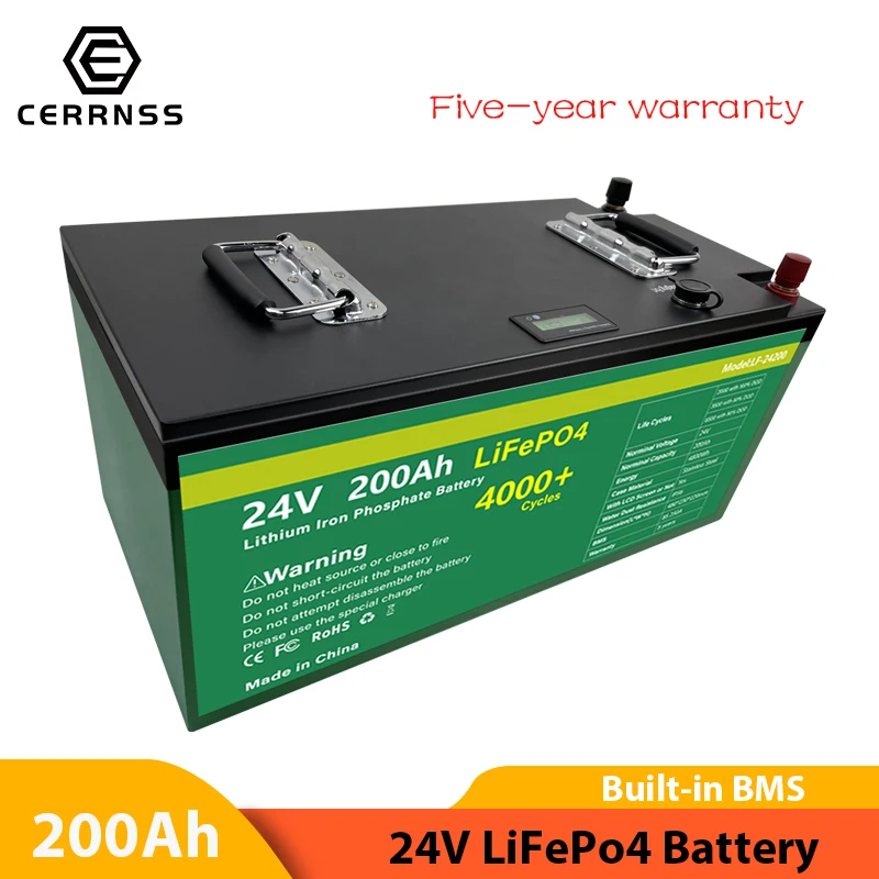 Аккумуляторная батарея 24 В 200 ач литий железо фосфатные элементы BMS для