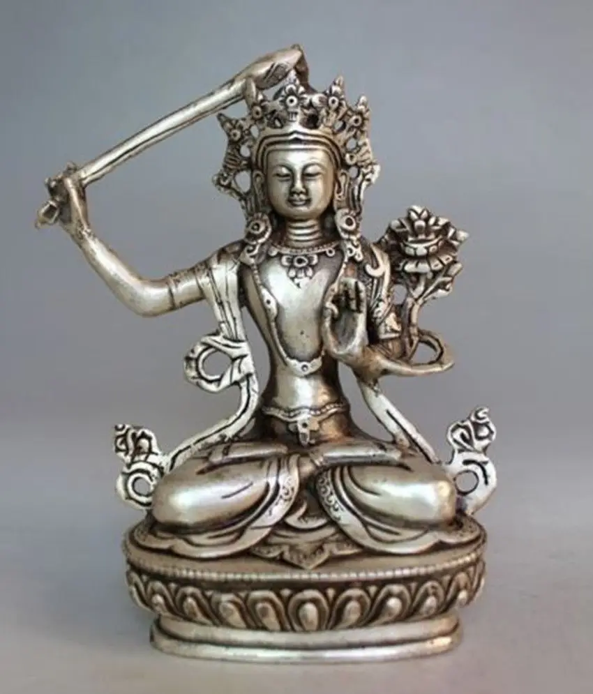 

decoration bronze factory outlets Tibet Silver China collection Tibet silver sculpture four arm Buddha statue