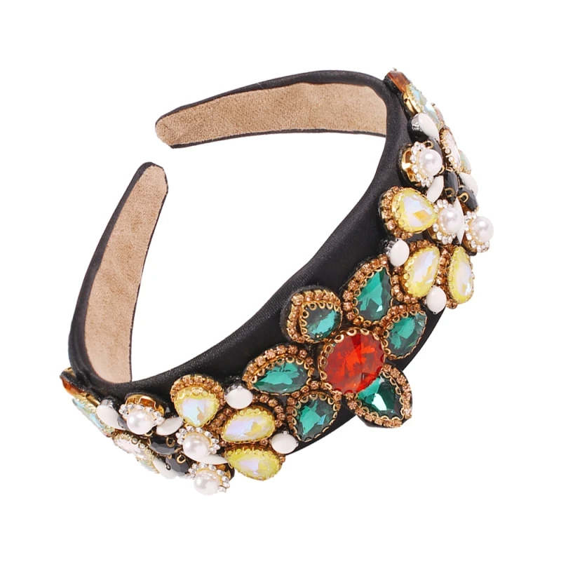 2020 винтажная повязка на голову Стразы для женщин и девушек в форме цветка банкета