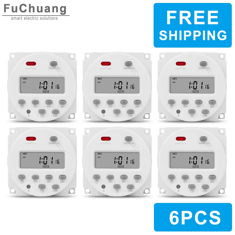 

Free Shipping 6pcs/lot CN101A Electronic Weekly 7 Days Programmable Digital Industrial Time Switch Relay