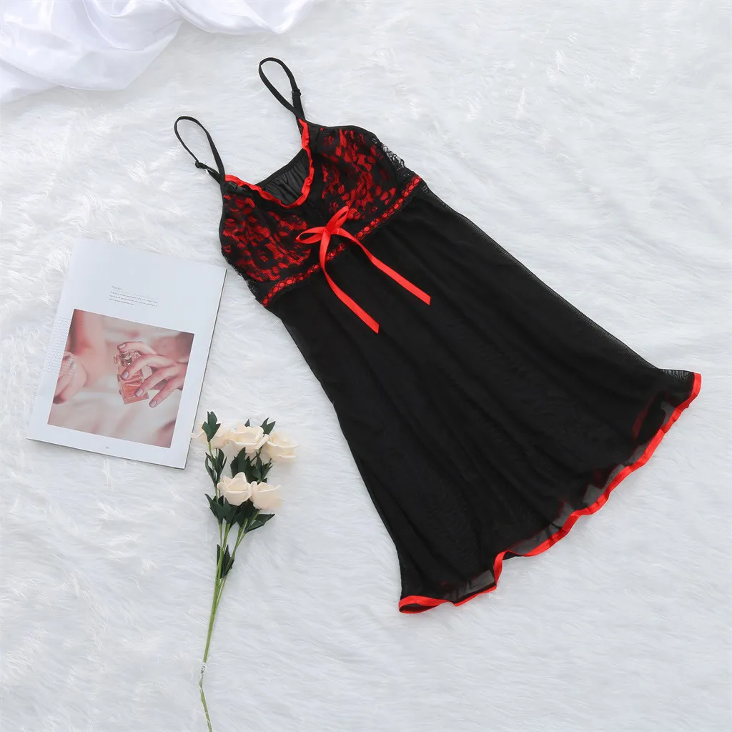 Сексуальное женское на шнуровке нижнее белье размера плюс одежда для сна юбка с