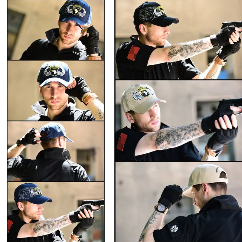 Бейсбольная Кепка с вышивкой орла 101 Airborne повседневная хлопковая Регулируемая