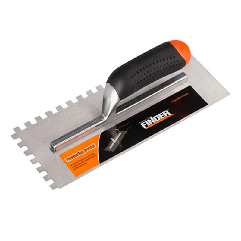 

FINDER Tooth Shapes of Stainless Steel Blades, with a Wooden Handle Plastering Trowel Structure Concrete Spatula Tool
