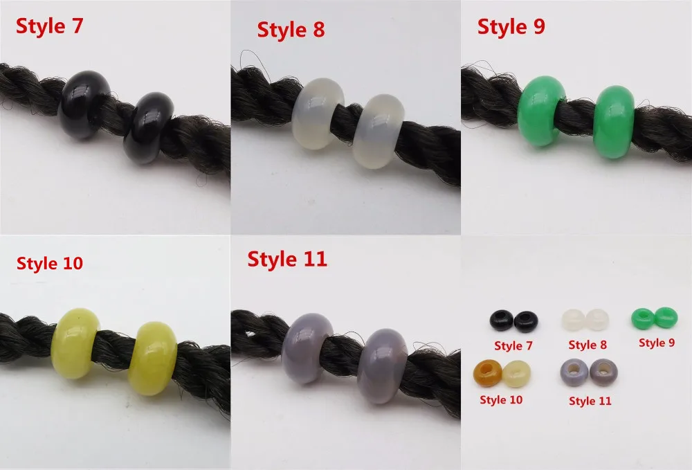 2 _ натуральный камень 14 стилей оплетка для волос страшные бусины дредов кольца