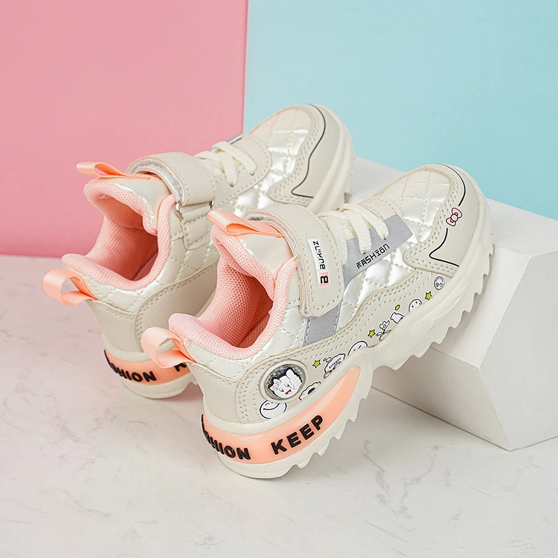 Детская повседневная обувь модные милые кроссовки для девочек на мягкой подошве