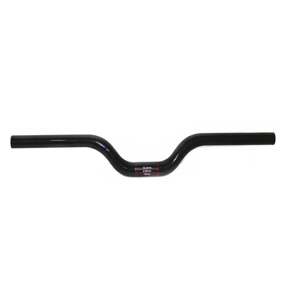 

380-600mm Bicycle Bike MTB Cycling Carbon Fiber Handlebar Riser Bar Bike Handlebar 25.4mm Bar Comfortable Handle Strength