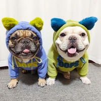 velvet french bulldog dog hoodie pet clothes stylish streetwear cotton sweatshirt fashion outfit for dogs cat puppy small medium