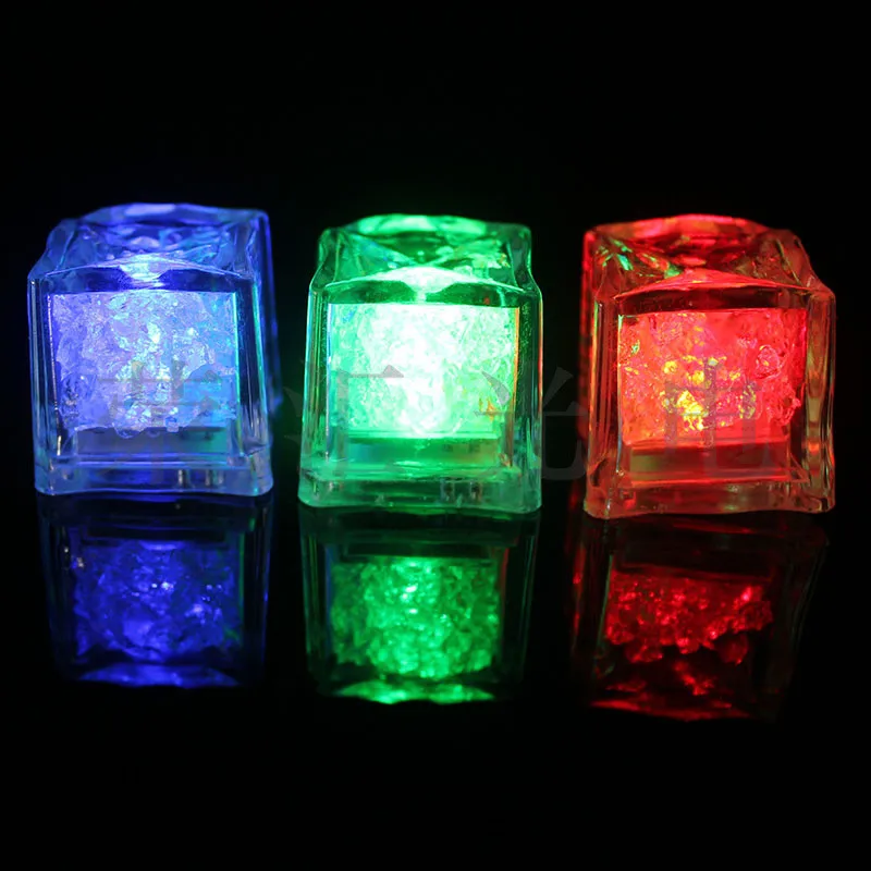 DIY разноцветный светящийся светодиодный кубики льда праздничное свадебное