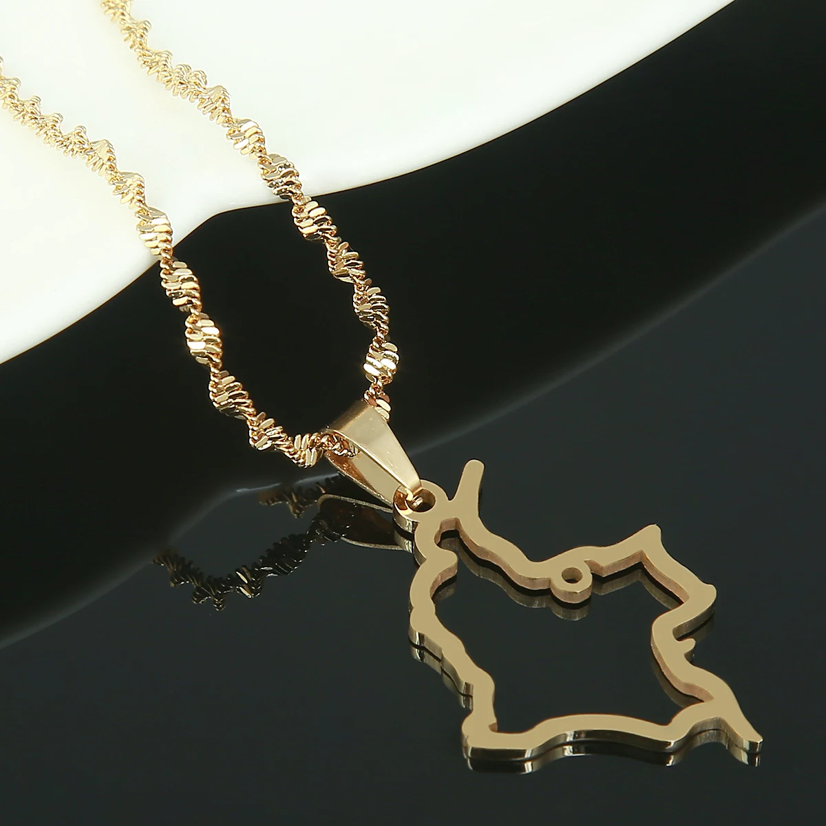 Ожерелье с подвеской в виде карты Колумбии из нержавеющей стали ювелирные