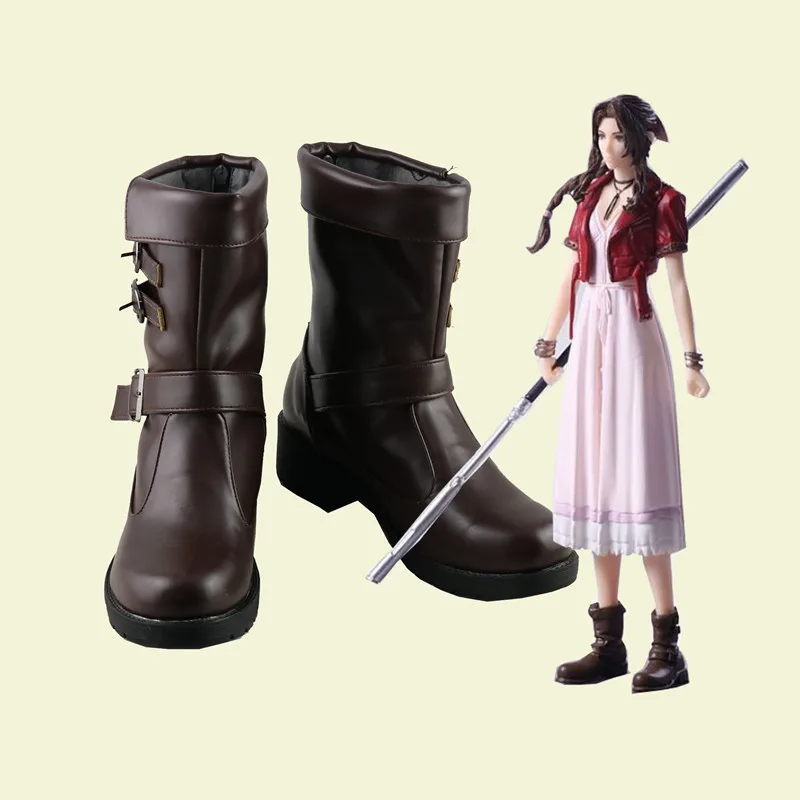 Комплект сапог для косплея 7 FF7 Vii Aerith обувь женщин и девушек сапоги по