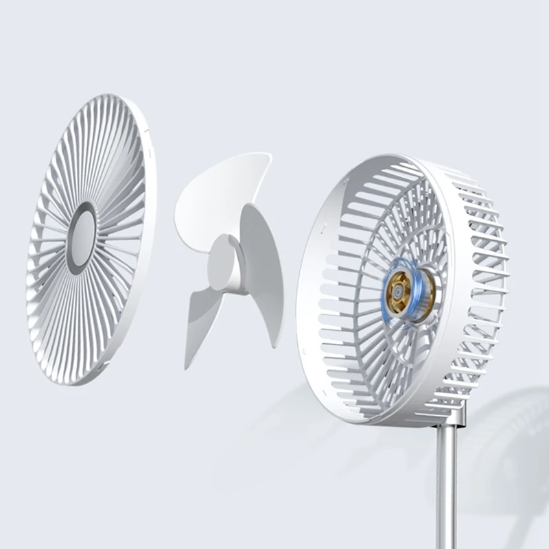

Q7 Floor Fan Portable Folding Telescopic Floor Fan Remote Control Can Shake Head USB Charging for Home and Office