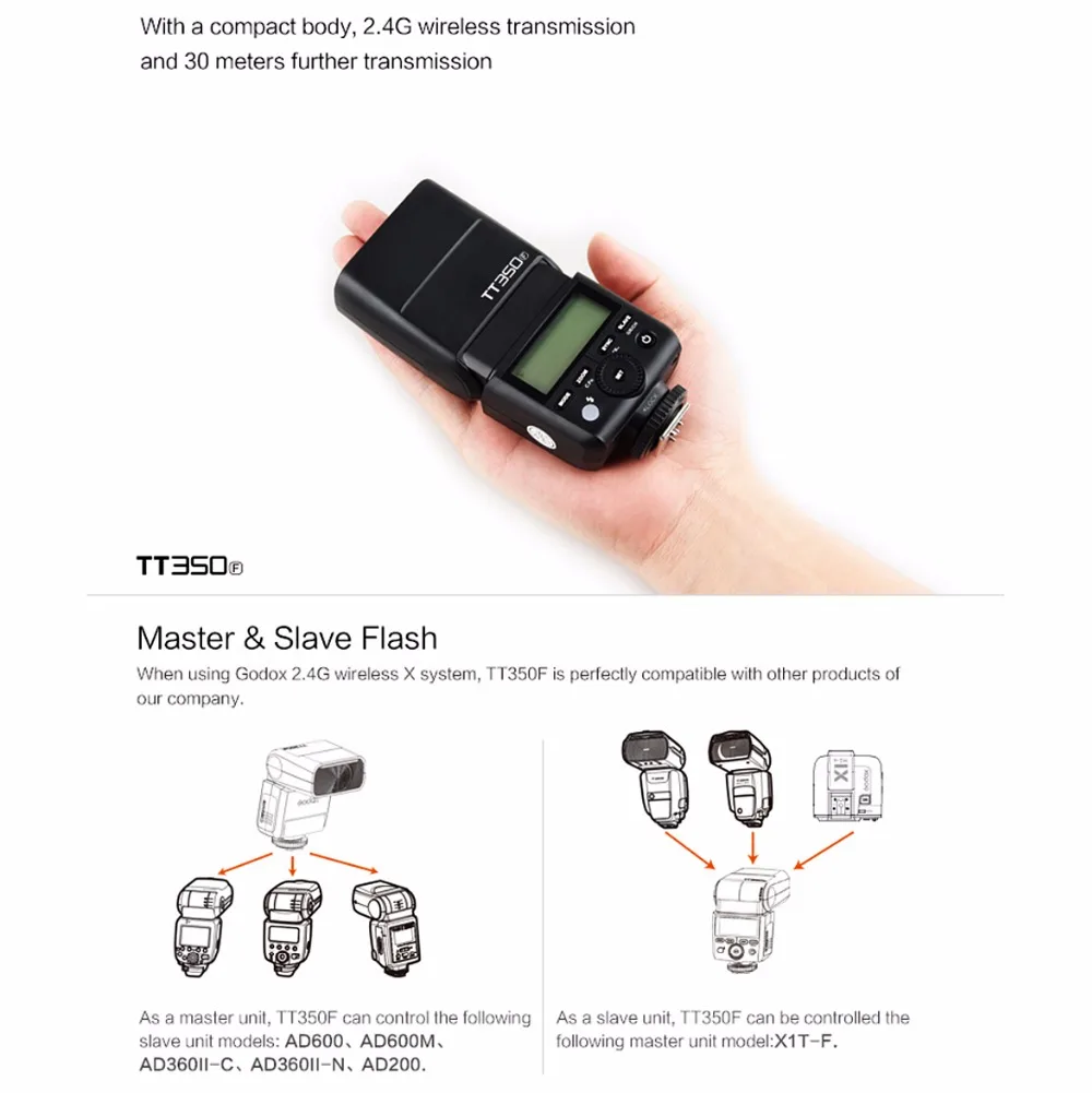 В наличии Godox TT350F для Fujifilm Mini Speed lite вспышка камеры TTL HSS GN36 высокоскоростная