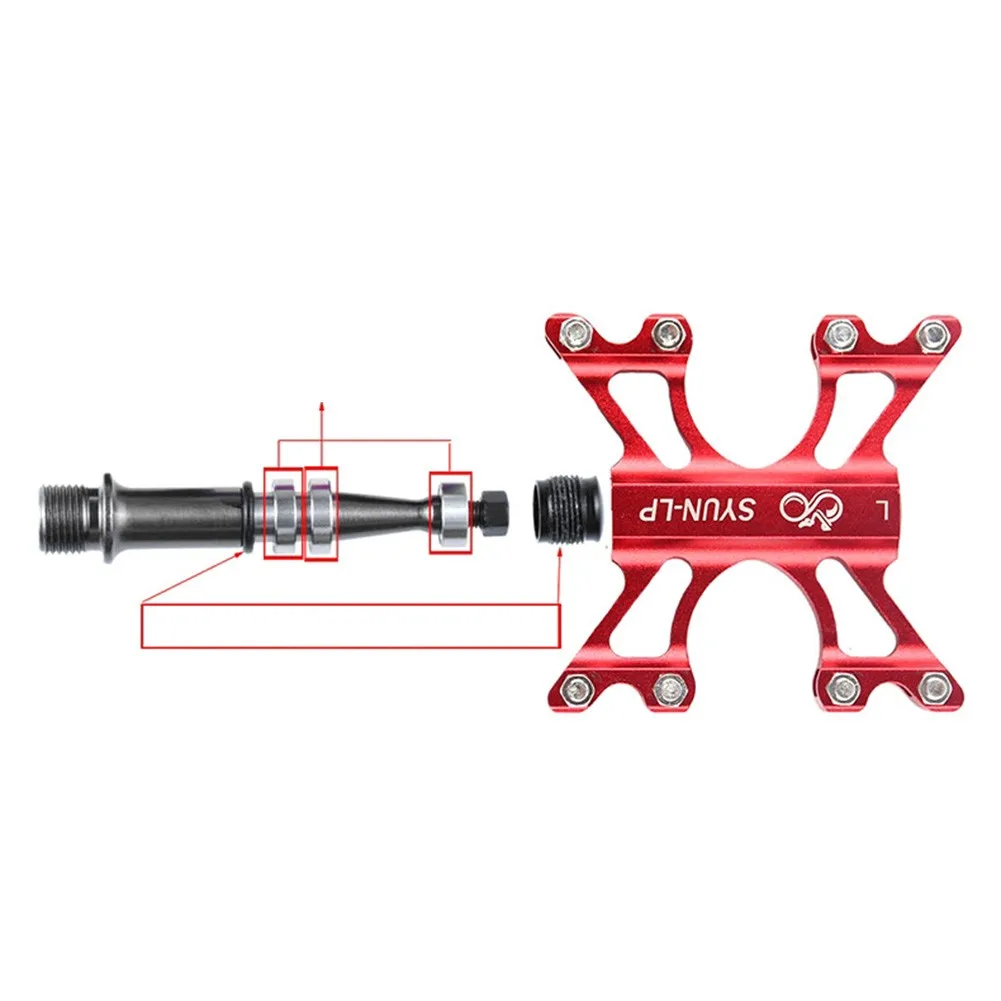 

SYUN Mountain Bike Pedal Aluminum Alloy Bicycle Ultralight Bearings Pedals Riding MTB Wide Platform Pedals Cycling Accessories