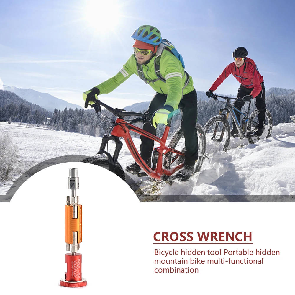 

SRWRN Bike Invisible Repair Tool Set Multifunction Aluminum Hexagon Screwdriver T25 Wrench For Chain Rivet Mountain Bicycle