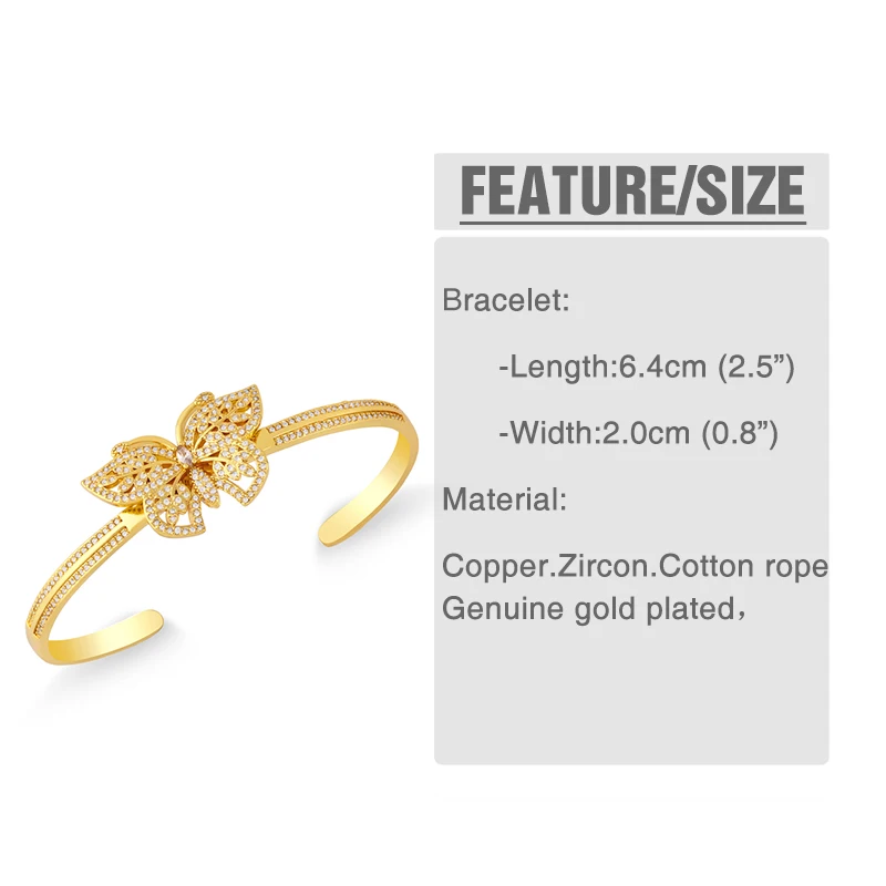 

FLOLA CZ Pave Butterfly Cuff Bangles For Women Gold Curb Link Chain Coffee Bean Bracelet Bangle Designer Luxury Jewelry brtd21