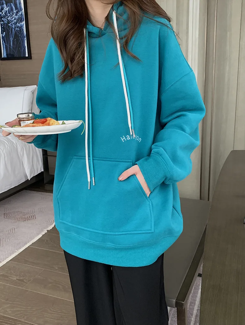 

Korean Letter Printing Women Sweatshirts Autumn Winter Long Sleeve Cotton Loose Female Hoodies Casual long sleeve Ladies Tops