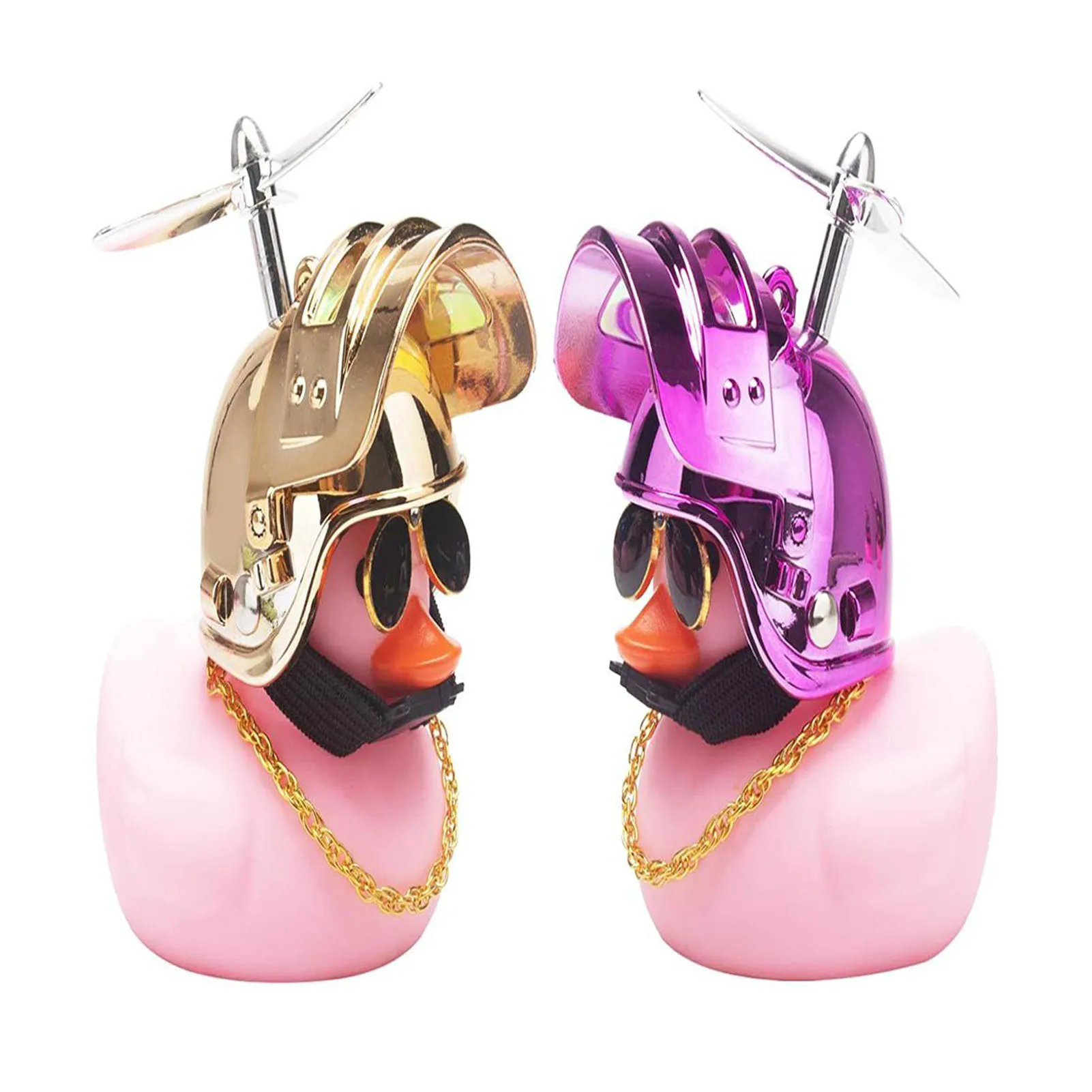 

Cute Helmet Little Duck With Glue Kids Shark Toy Baby Toys Rubber Duck Bath Toy Room Car Ornament Decoration Accessories