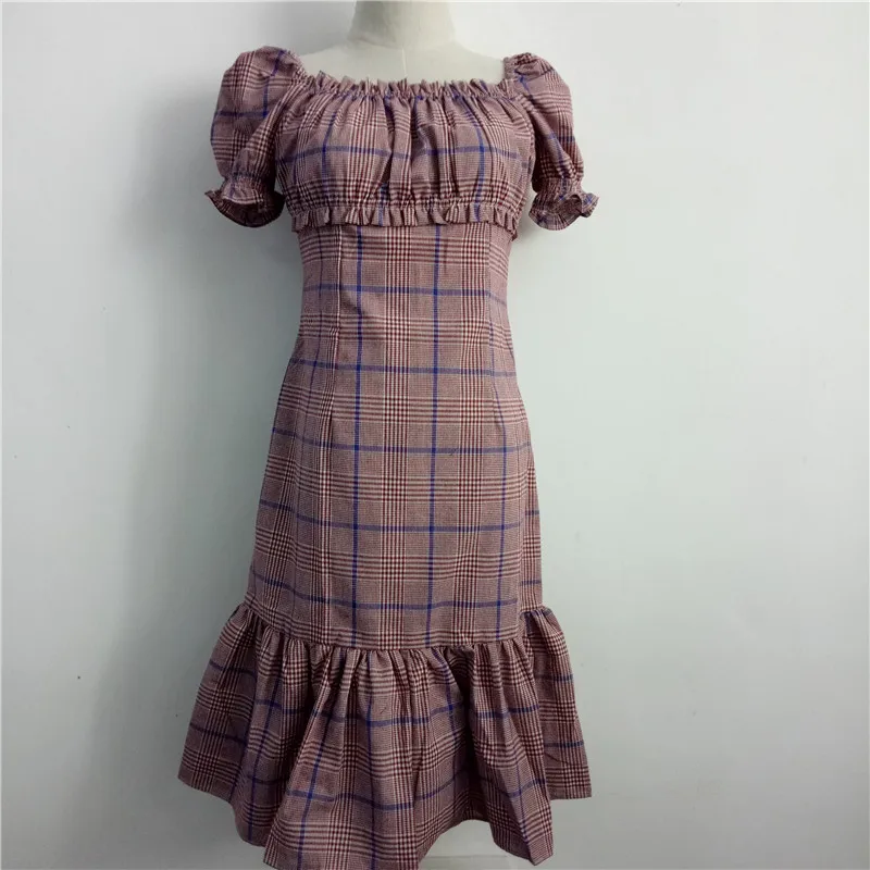 RUGOD 2020 новое летнее женское облегающее клетчатое платье русалки с квадратным