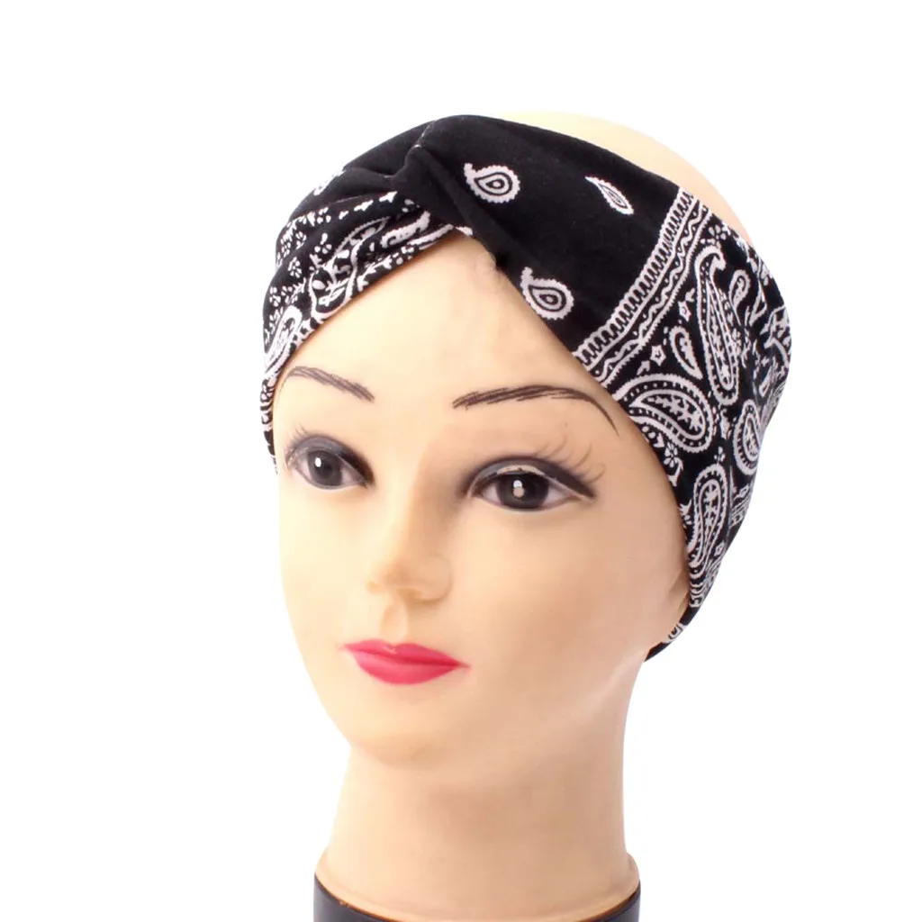 Женские трикотажные повязки бандана богемный шарф квадратный головной убор