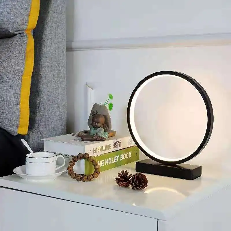

AC110-240V Dimmable LED Ring Desk lamp Bedside Circle Night Light for Home Living Room Bedroom Decor EU/US/AU/UK plug