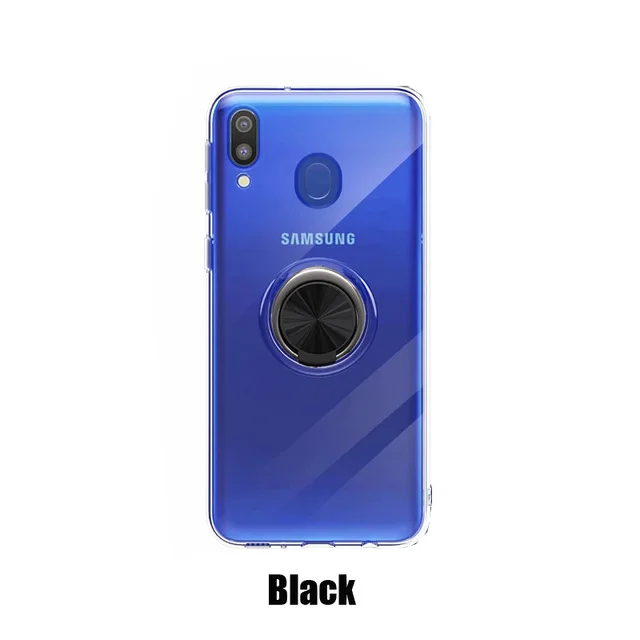 Для samsung Galaxy A20E чехол, мягкий ультра тонкий прозрачный держатель с кольцом, автомобильный Магнитный чехол для телефона s для samsung Galaxy A20E Fundas Coque - Цвет: Черный