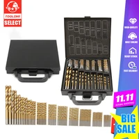 99pcs high quality 1 5 10mm titanium coated hss twist drill bits set and case plastic wood metal drilling tool kit box