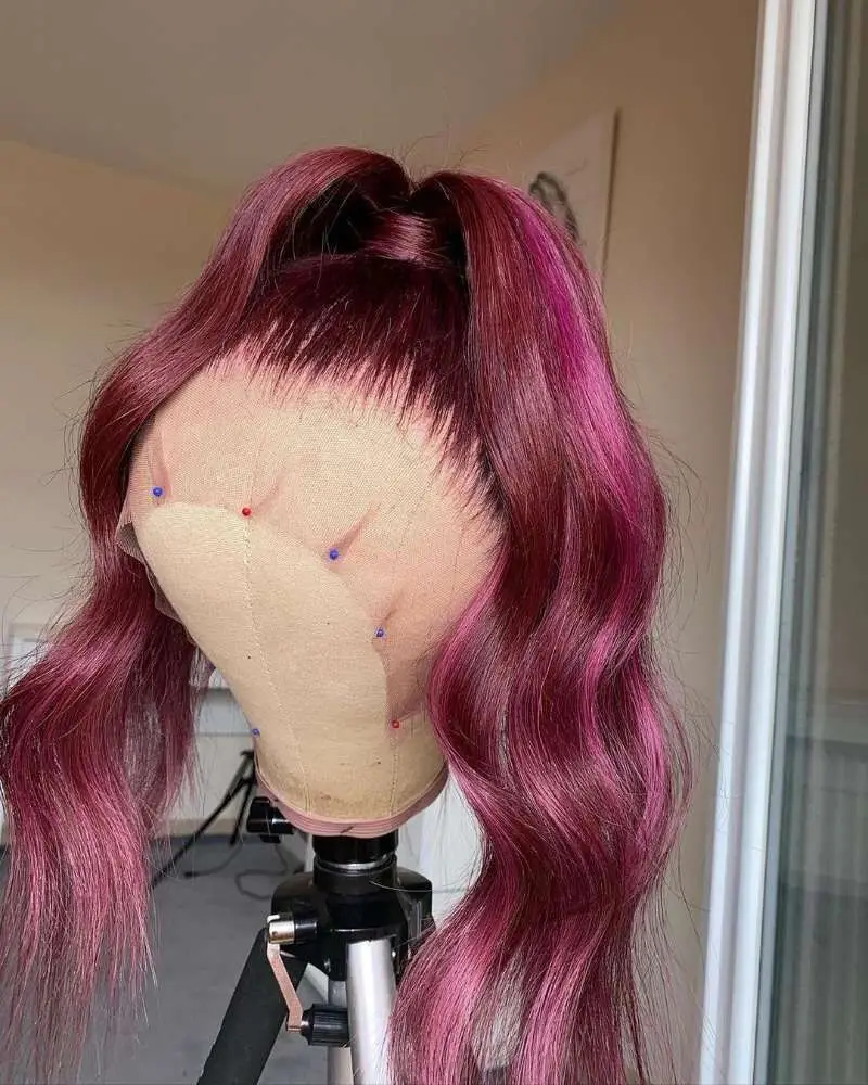 

99J Burgundy Transparent 13*6 Deep Part Lace Front Human Hair Wigs Brazilian Body Wave Human Hair Wigs Pre Plucked Remy Hair