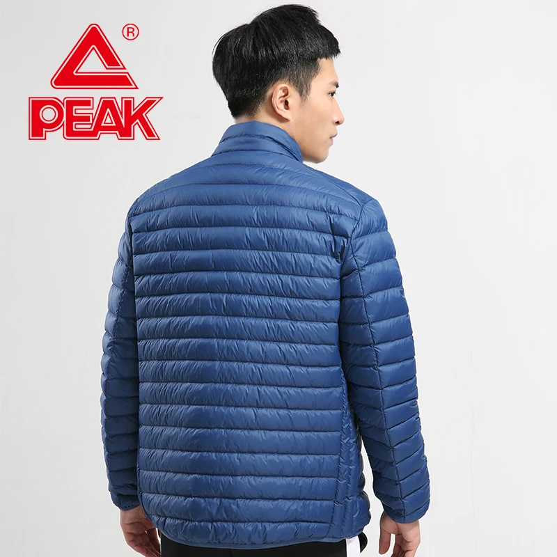 Пик Мужской теплый пуховик полиэстер 90% серый утиный пух износостойкая зимняя