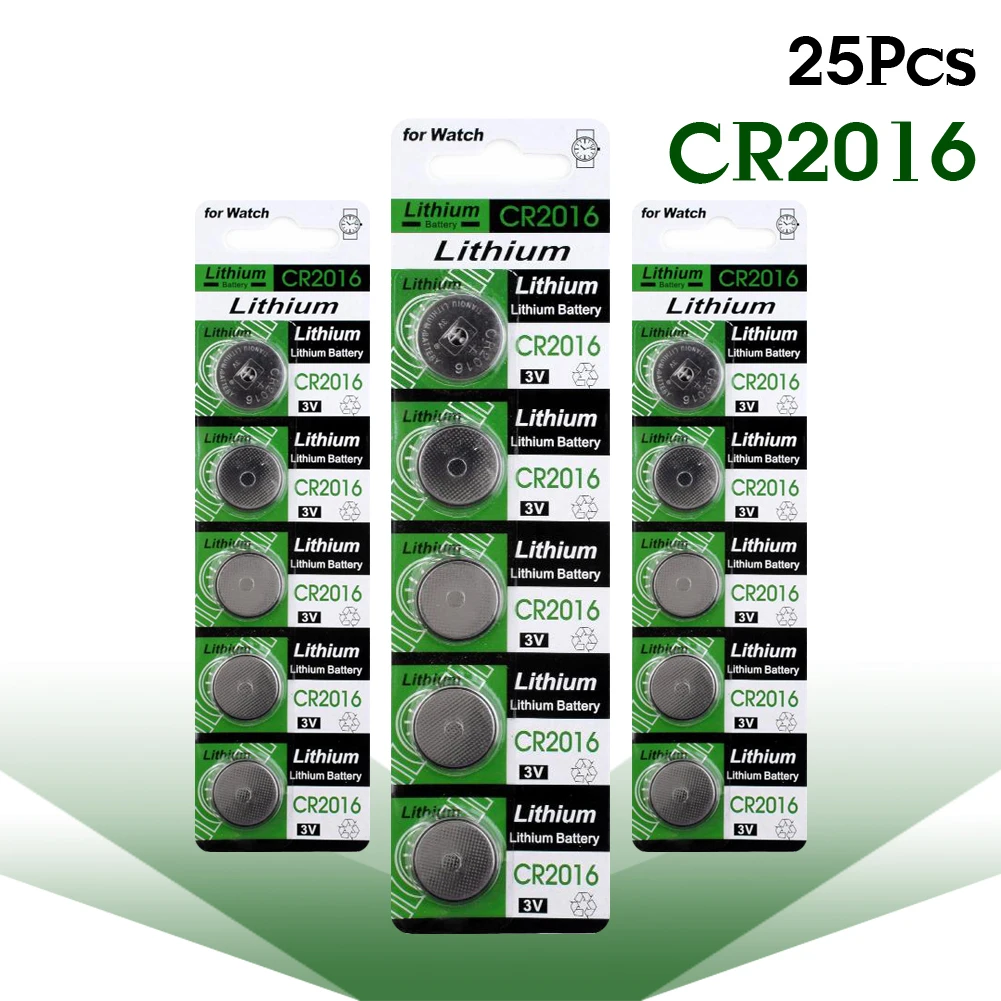 

25pcs CR2016 Button Batteries CR2016 BR2016 DL2016 Cell Coin Lithium Battery 3V CR 2016 For Watch Electronic Toys