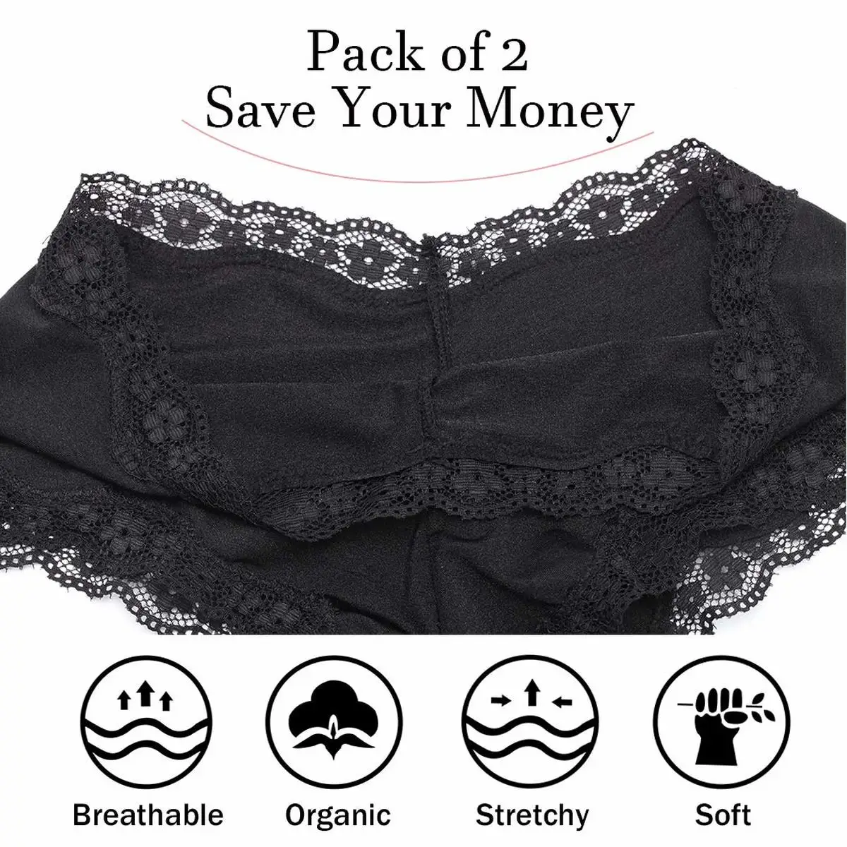 Кружевные трусы для женщин 2 шт. сексуальное нижнее белье бесшовное удобные