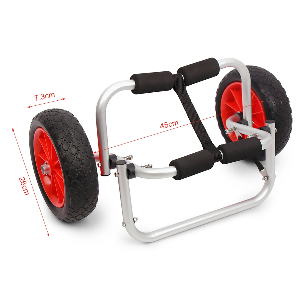 

65KG Loading Capacity Foldable Kayak Trolley Energy-saving Two-wheeled Carrier Cart for Kayak Canoe Boat