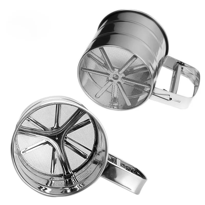 Ручное сито для муки из нержавеющей стали порошка сетчатый нож выпечки кухонный