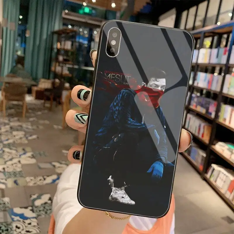

Football Aubameyang Ozil Soft Silicone Black Phone Case Tempered Glass For iPhone 11 Pro XR XS MAX 8 X 7 6S 6 Plus SE 2020 case