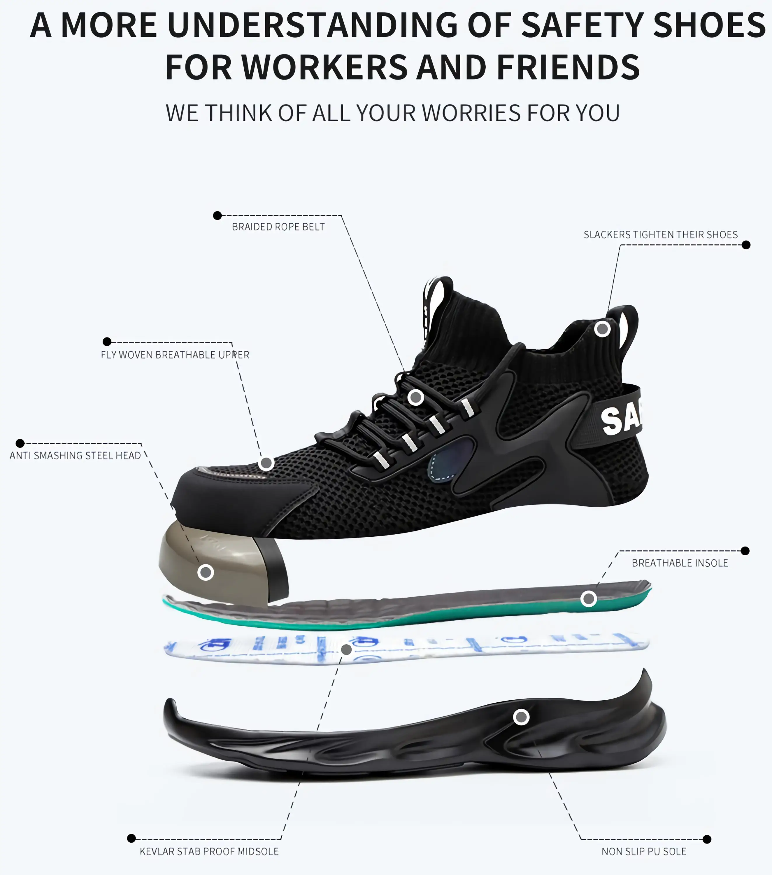 2021 New Winter Snow Casual Work Safety Shoes Sneakers Men Women Ankle Boot Anti-Puncture Protected Steel Toe Platform Boots